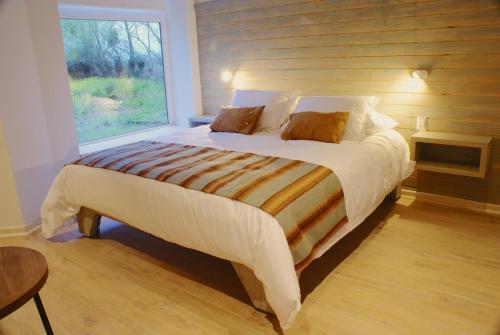 圣克鲁兹巴里卡旅馆 的卧室内的一张大床,设有窗户