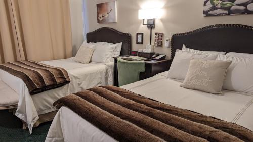 AmherstAmherst Inn - Virginia的酒店客房 - 带两张床和毯子