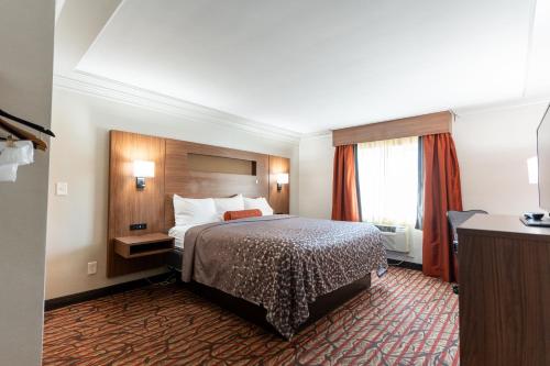 尼亚加拉瀑布卡里卡酒店的酒店客房设有床和窗户。
