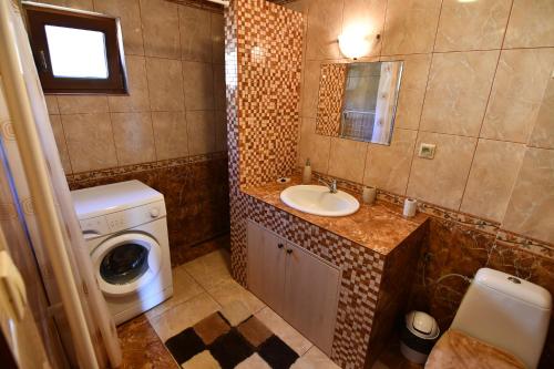 维内Chata Lipka的一间带洗衣机和水槽的浴室