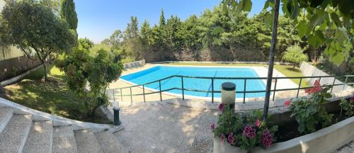 Pêro MonizQuinta dos Encantos "Entire Villa"的花园游泳池的顶部景色