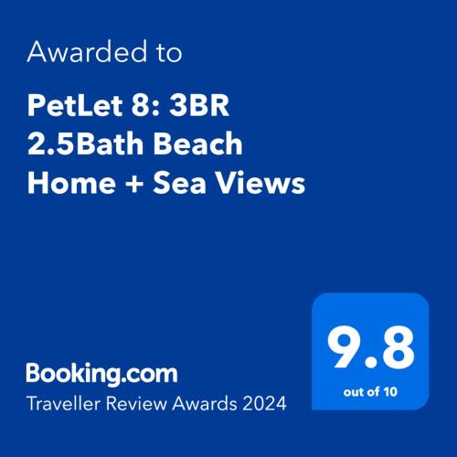 维克多港PetLet 8: 3BR 2.5Bath Beach Home + Sea Views的手机的屏幕截图,文字升级到小块