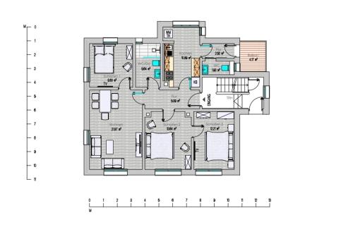 弗罗伊登施塔特Haus Ludwig的房屋的平面图