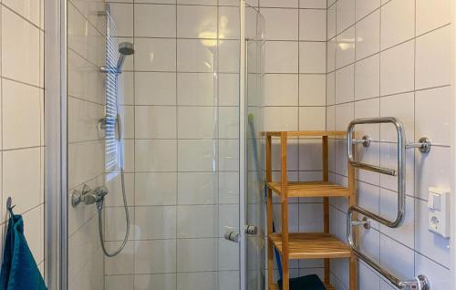 BjorliNice Apartment In Bjorli With Wifi的带淋浴的浴室和玻璃门