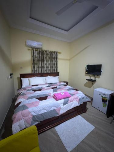 BechemJOSBA HOTEL的一间卧室配有一张大床和电视