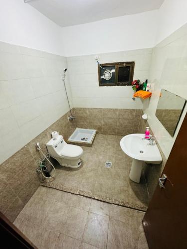 阿布扎比Dream Studio Room/Abu-Dhabi的一间带卫生间和水槽的浴室