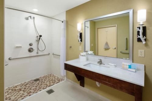 威廉波特威廉波特汉普顿宾馆&套房酒店 - 法克森出口的一间带水槽和淋浴的浴室