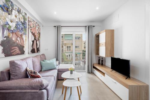 格拉纳达Apartamento en Fontiveros的带沙发和电视的客厅