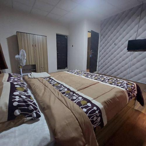 伊巴丹Diek Guest House的一间卧室,卧室内配有一张大床