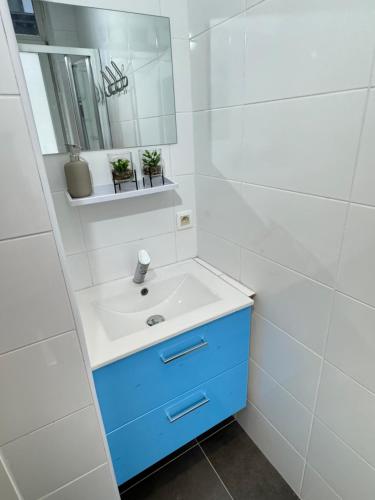 布鲁塞尔Sweet Dream House的一间带水槽和镜子的浴室