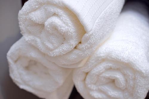 孟菲斯Memphis Vitality Hotel的一堆白色毛巾