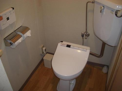松江市榆科苏腾旅馆的浴室设有卫生间和一卷卫生纸