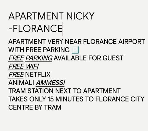 佛罗伦萨Apartement NICKY的带有单词预约开场的文本框页面的截图