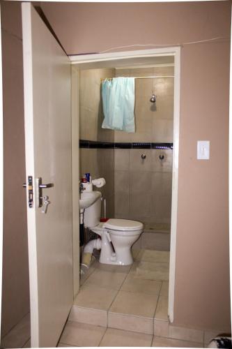 姆巴巴内City Centre Apartment的一间带卫生间和淋浴的浴室
