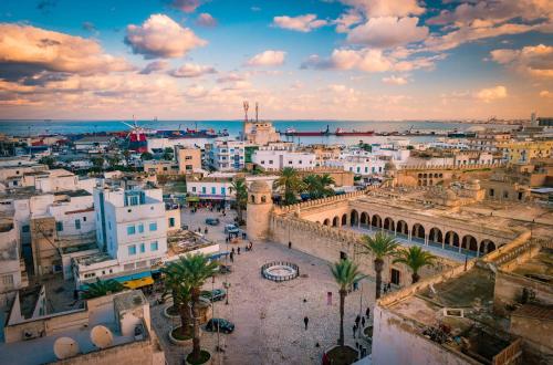 突尼斯باردو الحناية的城市空中景观和建筑
