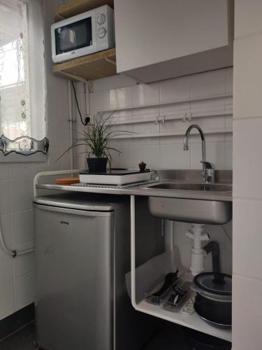 德朗西Tiny house - Gare Paris Aeroport的一个带水槽和水槽的小厨房