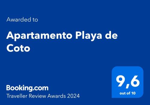 Apartamento Playa de Coto的证书、奖牌、标识或其他文件