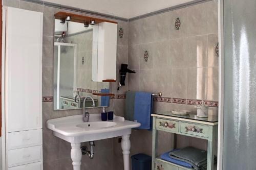 吉诺萨滨海B&B Il Timone - Ginosa Marina的一间带水槽和镜子的浴室