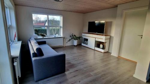 RødekroAnnes Hus的带沙发和平面电视的客厅