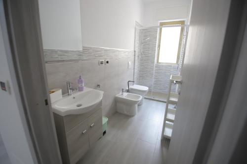 San Ferdinando di PugliaIl nascondiglio的白色的浴室设有水槽和卫生间。