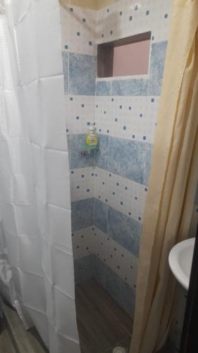 波哥大el descanso 2的带淋浴、卫生间和盥洗盆的浴室