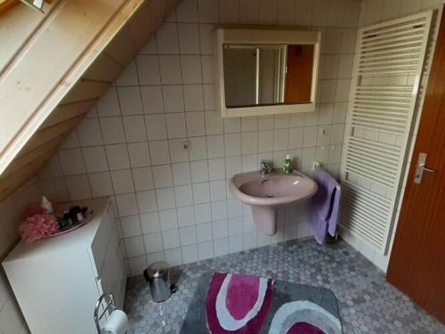 罗滕堡Holiday apartment Renate的一间带水槽和水槽的小浴室