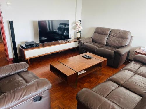 马普托Januario Maputo的客厅配有两张沙发和一台电视