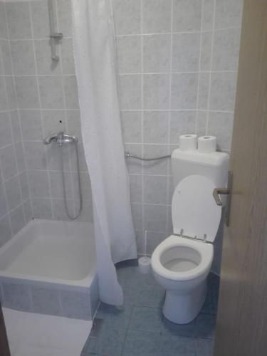 波梅纳Adio Mare~Soba~的浴室配有白色卫生间和淋浴。