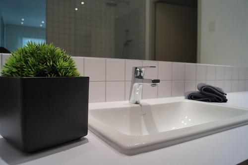 埃伦豪森Relax Residence Südsteiermark的浴室水槽和盆子