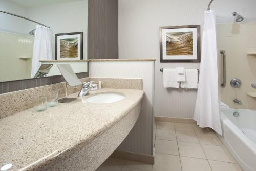 卡斯珀卡斯珀万怡酒店的浴室配有盥洗盆和浴缸。