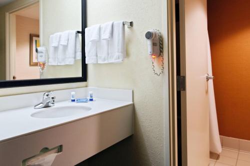 夏洛特费尔弗耶德旅馆及套房酒店－夏洛特阿罗伍德的一间带水槽和镜子的浴室