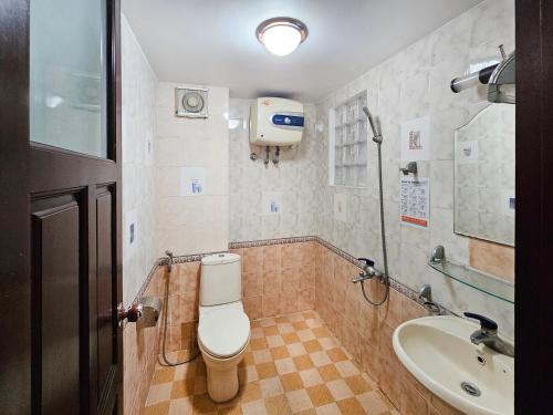 河内Hanoi Delight House的一间带卫生间和水槽的浴室