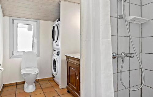 北内伯尔Nice Home In Nrre Nebel With Sauna的一间带卫生间和洗衣机的浴室