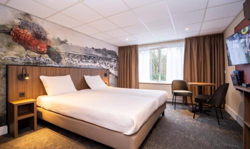 多尔威尔斯弗莱彻酒店餐厅多尔威尔斯 - 阿纳姆的一间酒店客房,配有一张床和一台电视