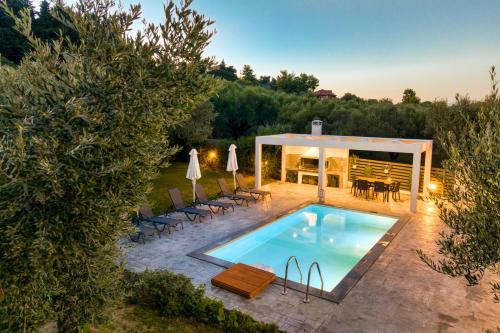 普莱诺斯Valeria Private Villa的后院游泳池的顶部景色