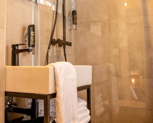 巴勒哈姆斯泰德鲍姆酒店的一间带水槽和淋浴的浴室