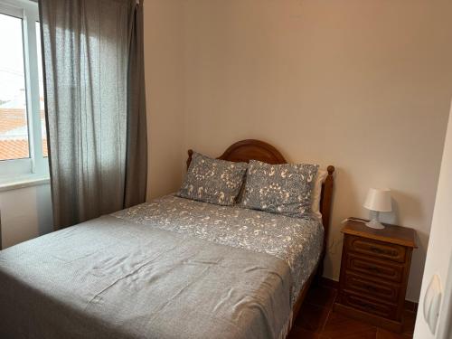 奥德米拉Cabo Sardão Guest House的一间小卧室,配有一张带窗户的床