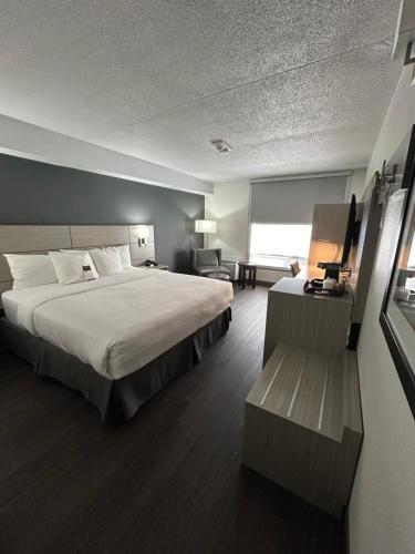 利明顿利明顿品质酒店的酒店客房设有一张大床和一台电视。