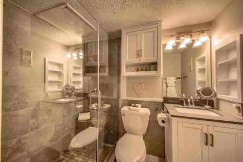 新布朗费尔斯Sweet Retreat RRC A203的浴室配有卫生间、盥洗盆和淋浴。