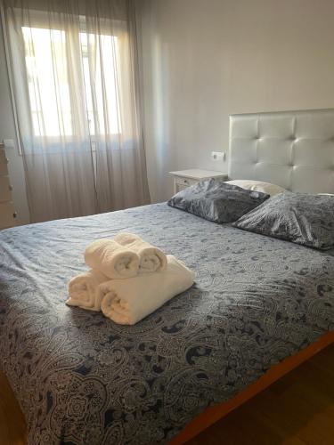 韦尔瓦CALLE MARINA的卧室配有2条毛巾。