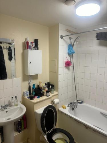伦敦Litchport的浴室配有卫生间、盥洗盆和浴缸。