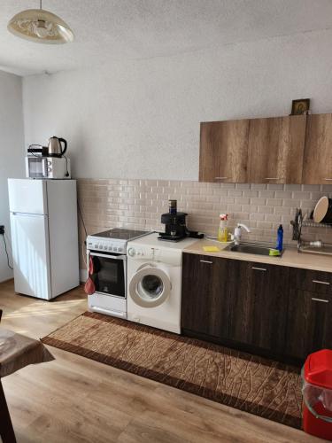 桑丹斯基Apartment Lachevi的厨房配有洗衣机和水槽