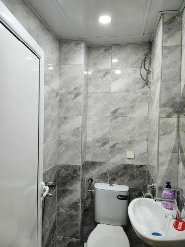 桑丹斯基Apartment Lachevi的一间带卫生间和水槽的浴室