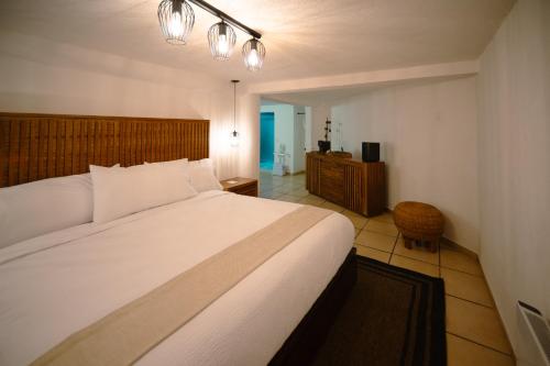巴耶德布拉沃BOTANIQ HOTEL BOUTIQUE的卧室配有一张白色大床