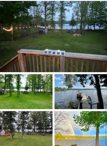 MadocMadoc lake house的房屋和湖泊照片的拼贴