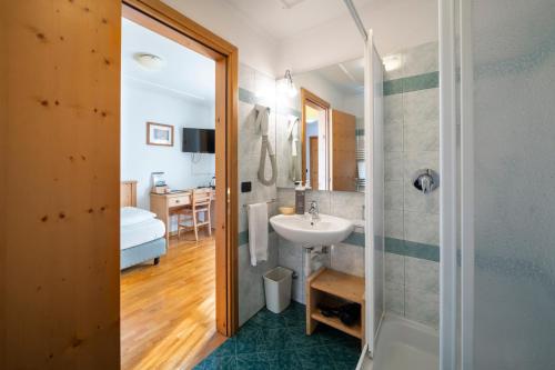 泰塞罗埃里卡酒店的一间带水槽和淋浴的浴室