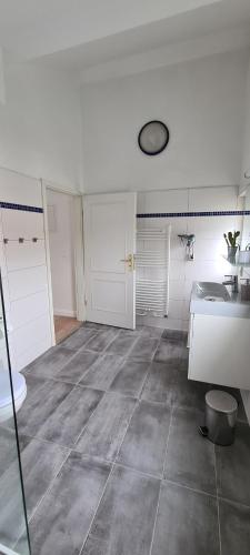 萨斯尼茨Apartment Feodora的一间带水槽和镜子的大浴室