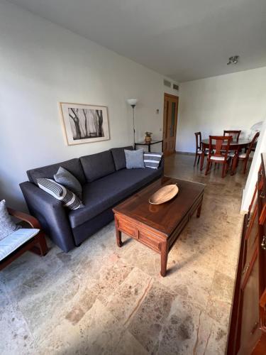 赫雷斯-德拉弗龙特拉Jerez, zona norte, Cadiz, España的带沙发和咖啡桌的客厅