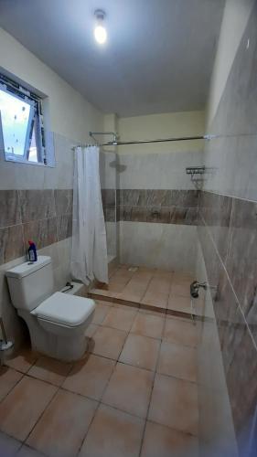 蒙巴萨Glo stays的一间带卫生间和淋浴的浴室