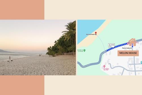 波尔多·格尼拉Melon House Maliit的海滩地图和海滩地图
